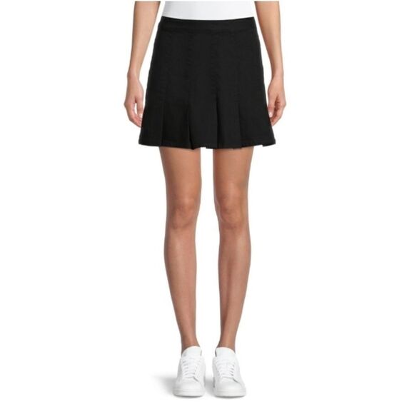 Womens Pleated  Denim School Girl Mini Skirt - Picture 2 of 6